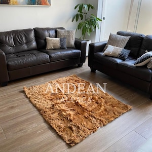 Alpaca Fur Rug 100% Natural – Soft Fluffy Rug, Luxurious Handmade Accent, Cozy Alpaca Decor, Plush Rug for Bedroom or Living Room