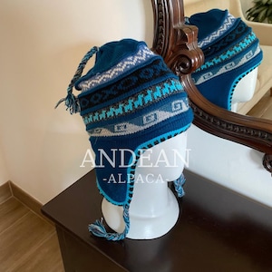 Peruvian Chullo with Alpaca Wool Lining – Andean Earflap Hat, Hand-Knitted Winter Beanie, Warm and Soft, Unisex Gift
