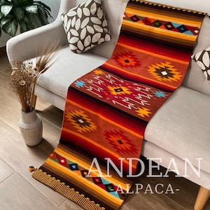 Handgeweven Andes-ster wandtapijt wandkleed – Peruaanse textielkunst Andes, vloerkleed, tapijt, boho-decor voor hal, hal, woonkamer