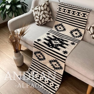 Handgeweven Andes-ster wandtapijt wandkleed – Peruaanse textielkunst Andes, vloerkleed, tapijt, boho-decor voor hal, hal, woonkamer