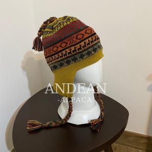 Omkeerbare Chullo-hoed van alpaca | Peruaanse alpacamuts met oorkleppen | Uniseks dubbellaagse handgemaakte wintermuts