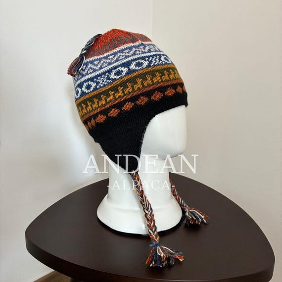 Reversible Alpaca Chullo Hat | Peruvian Alpaca Beanie With  display picture 1