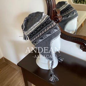 Peruvian Chullo with Alpaca Wool Lining – Andean Earflap Hat, Hand-Knitted Winter Beanie, Warm and Soft, Unisex Gift