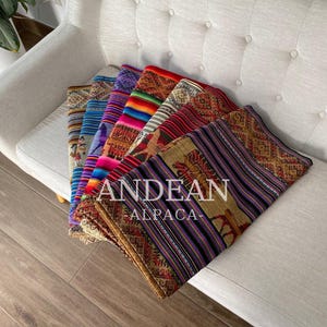 Peruvian Andean Blanket | Colorful Boho Fabric | Traditional Aguayo Textile | Inca Throw | Handmade Ethnic Tablecloth – Section 3