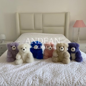 Handmade Baby Alpaca Teddy Bear – Soft Stuffed Animal Toy, 100% Alpaca Fur Plush – Peruvian Gift, Artisanal Cuddly Keepsake