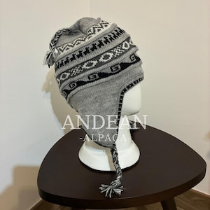 Peruvian Chullo with Alpaca Wool Lining – Andean Earflap Hat, Hand-Knitted Winter Beanie, Warm and Soft, Unisex Gift
