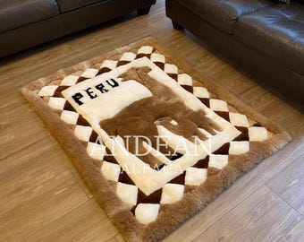 贅沢な100％アルパカ毛皮ラグ - アルパカ本物の毛皮ラグ、ふわふわの