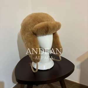 Babymutsje van alpacabont – Handgemaakte Peruaanse kozakkenmuts, uniseks wintermuts in Russische stijl, echt alpacabont, luxe warme muts, Peruviaans