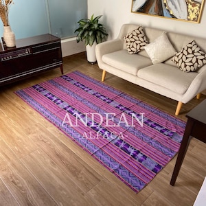 Peruvian Andean Blanket | Colorful Boho Textile | Traditional Aguayo Fabric | Inca Blanket | Handmade Ethnic Tablecloth