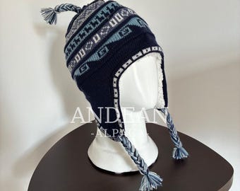 Chullo peruviano con fodera in lana di alpaca – Cappello andino con paraorecchie, berretto invernale lavorato a mano, caldo e morbido, regalo unisex
