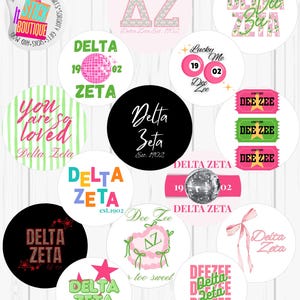 Licensed Delta Zeta Sorority Buttons | Cute Dz game day accessories, Big Little Gifts, Recruitment Favors, Sorority merch