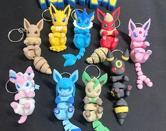 Eeveelution Flexi Keychain 3MF File (All)
