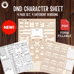 DnD 5E Character Sheet, Dungeons and Dragons Form Fillable Character Sheet PDF DnD 5e Character Sheet