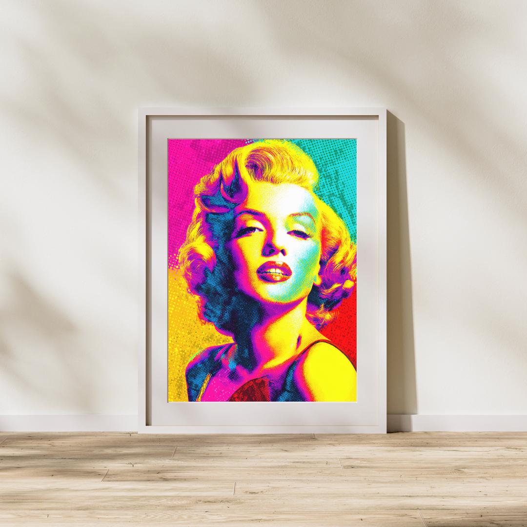 Marilyn Monroe Pop Art Print, Andy Warhol Style Colorful Poster ...
