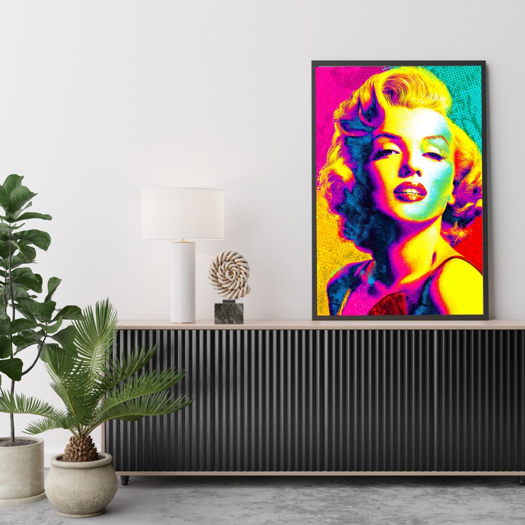 Marilyn Monroe Pop Art Print, Andy Warhol Style Colorful Poster ...