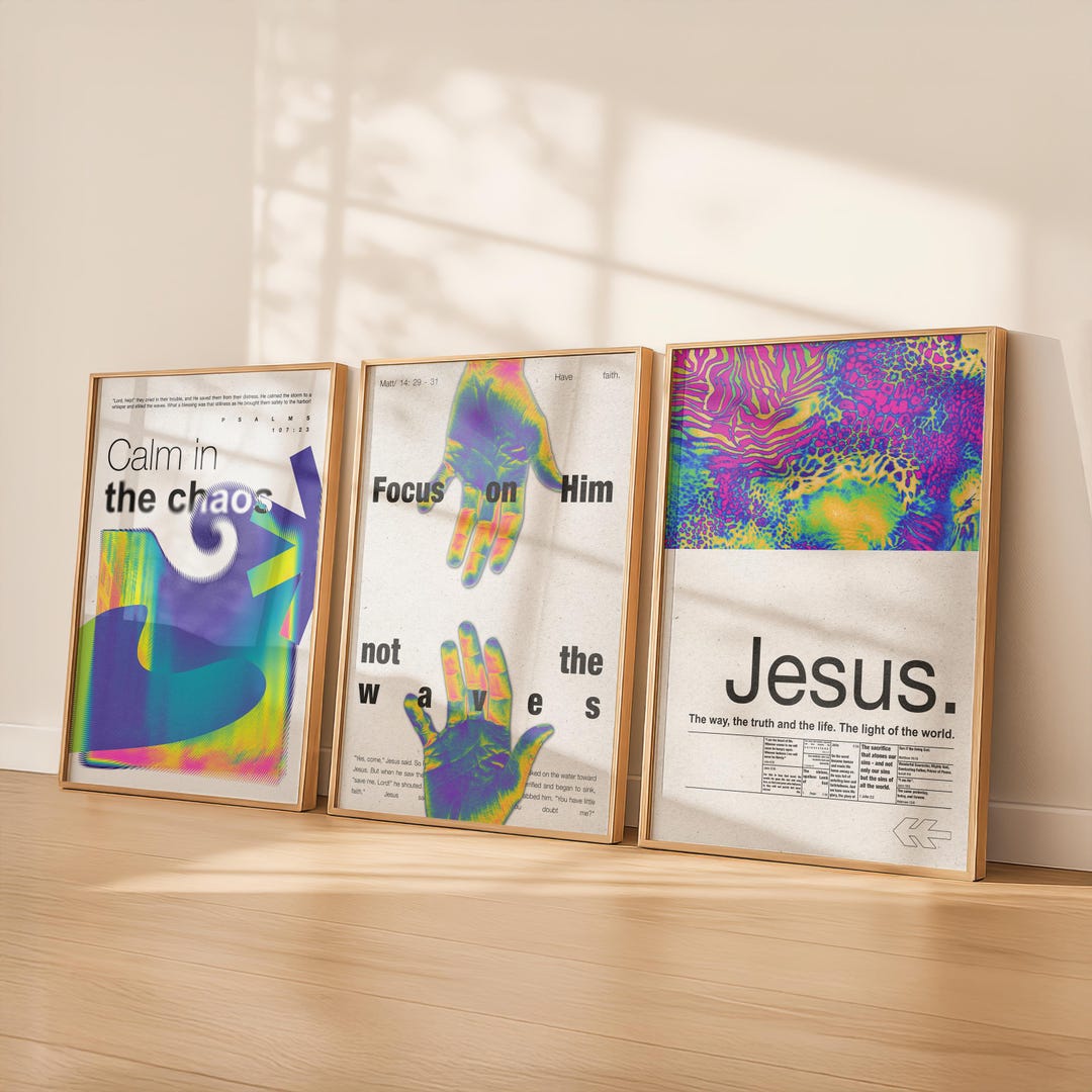 Digital Christian Wall Art Set, Trendy Christian Print Bundle, Bible ...