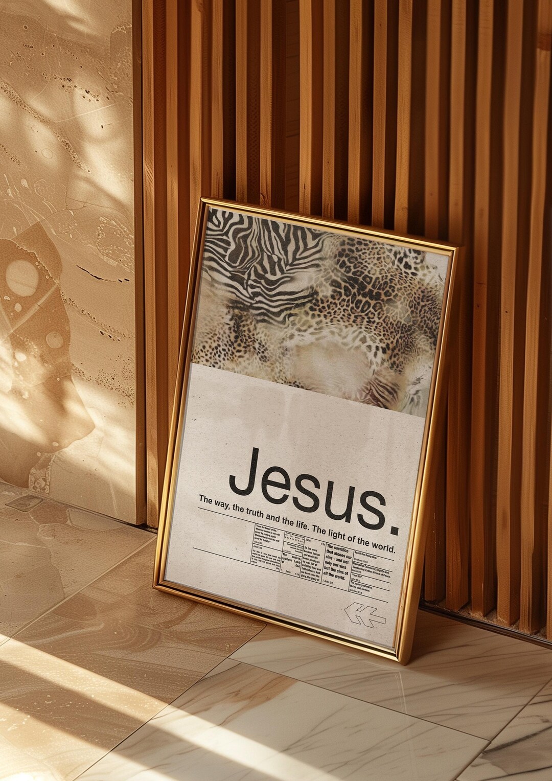 Christian Poster Digital Wall Art, Trendy Christian Decor, Animal Print ...