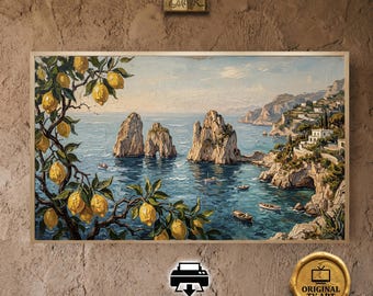 Heritage Capri Faraglioni for Samsung Frame TV - Lemon Garden Oil Painting
