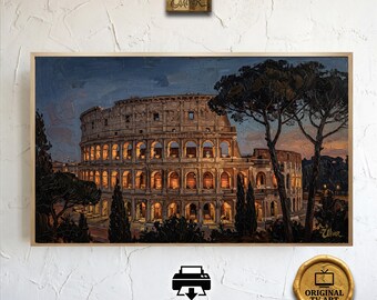Vintage Roman Colosseum for Samsung Frame TV - Evening Eternal City Oil Painting