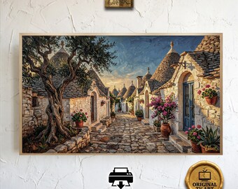 Heritage Puglia Trulli for Samsung Frame TV - Rustic Chic Earth Tone Art