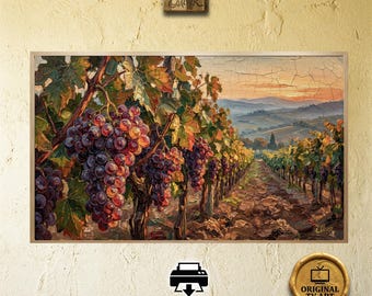 Heritage Tuscan Vineyard for Samsung Frame TV - Golden Hour Chianti Oil Painting