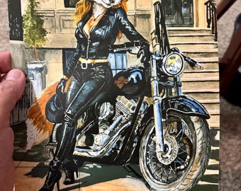 Foxy Harley print, 8 x 10