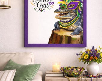 Acrylic painting of "Mardigator Mardi Gras". High-resolution digital image download.