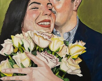 Turn your wedding moment into a timeless hand-painted portrait.