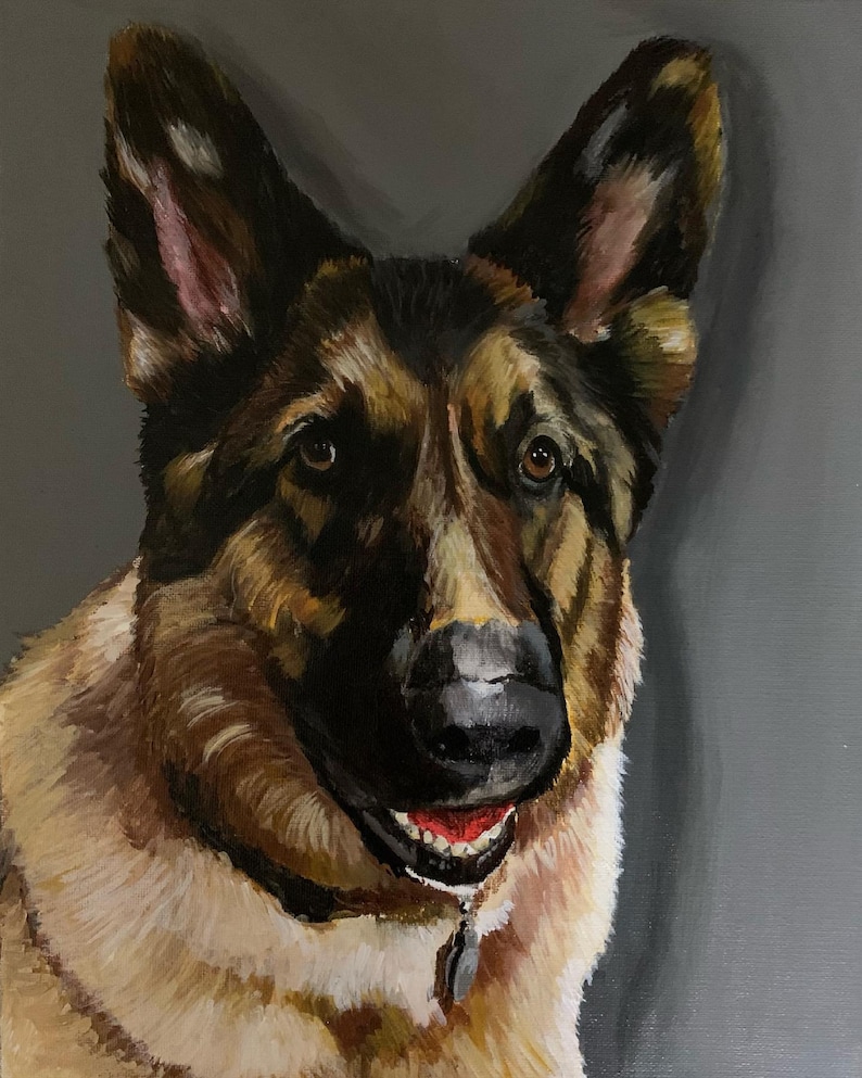 Custom Pet Portrait from Photo – Hand Painted Dog Painting – Personalized Pet Memorial Gift – Acrylic on Canvas image 4