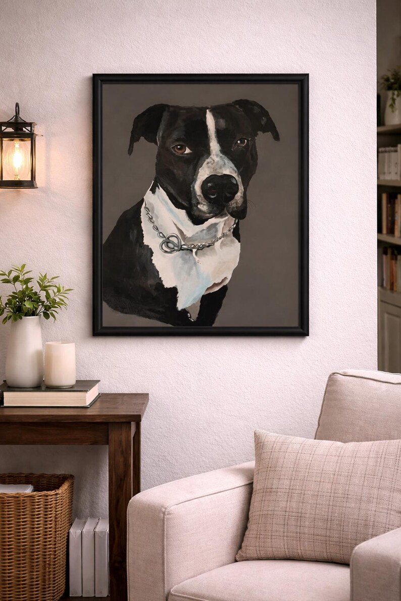 Custom Pet Portrait from Photo – Hand Painted Dog Painting – Personalized Pet Memorial Gift – Acrylic on Canvas image 11