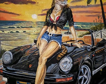 Cougar mom painting 16 x 20 acrylic on canvas