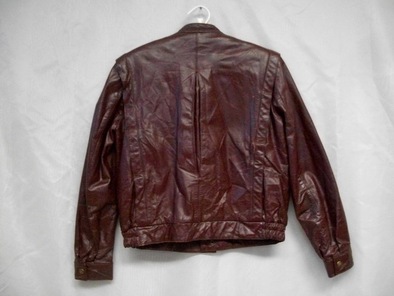 Leather Bomber Jacket 70/'s 80s Wilson Leather Vintage Members Only Style Leather Coat Size 38 Made in USA