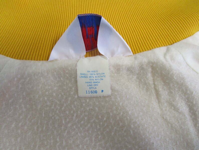 Vintage WestArk Gold Satin Bomber Jacket 1970/'s-80/'s The Chalk Box Gymnastics Team Snap Front Jacket Size M Made in USA
