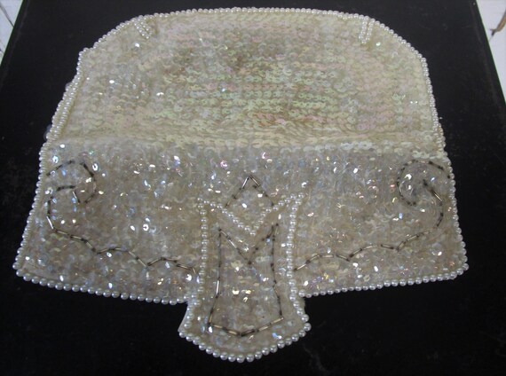 Vintage Iridescent Sequins Evening Bag Purse Part… - image 4