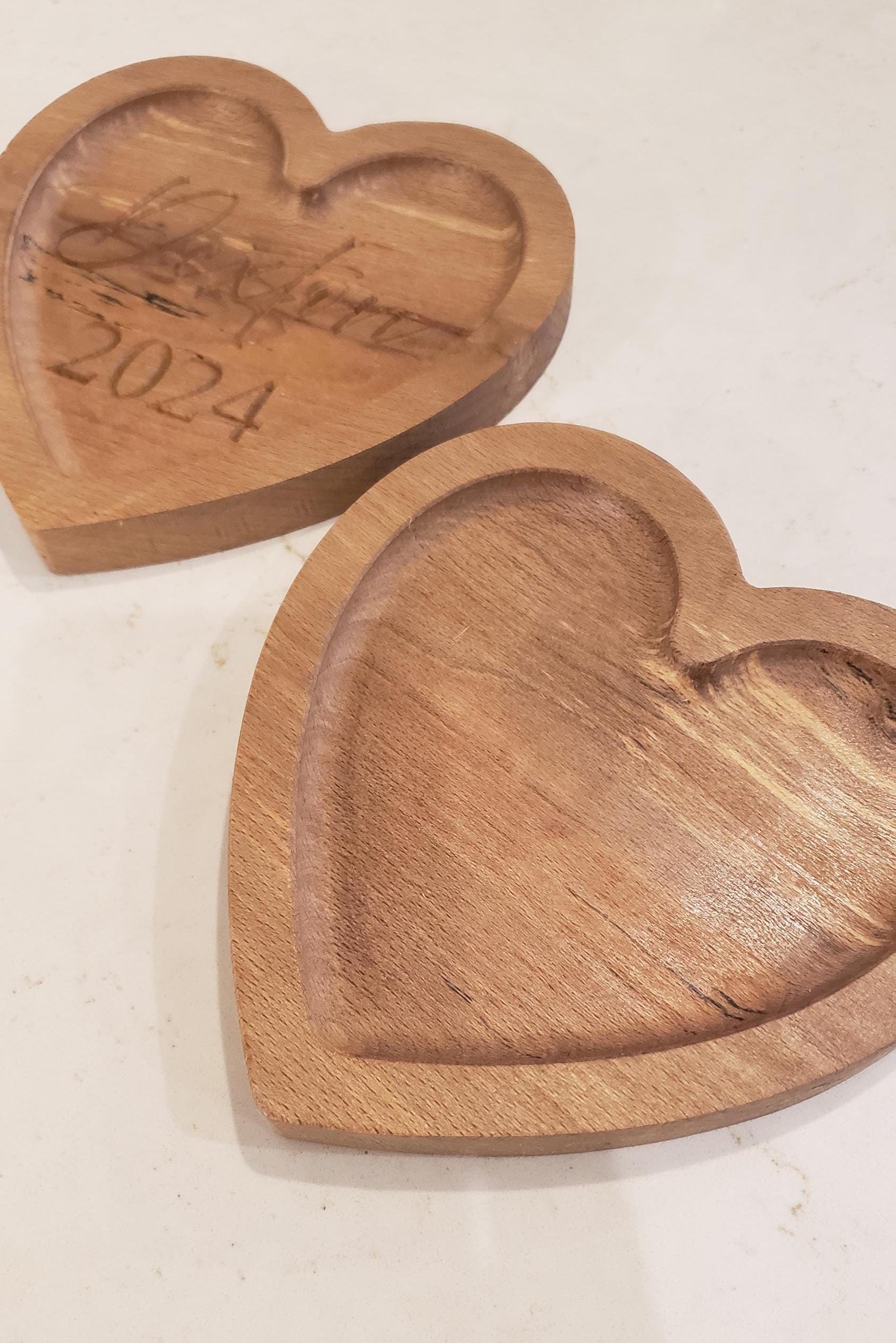 Gift for Her Heart Shaped Wooden Tray Rustic Heart Decor Rustic Gift ...