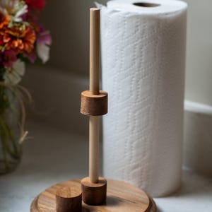 Handmade Hardwood Paper Towel Holder: Farmhouse Kitchen Decor, Custom Engraved Decoration