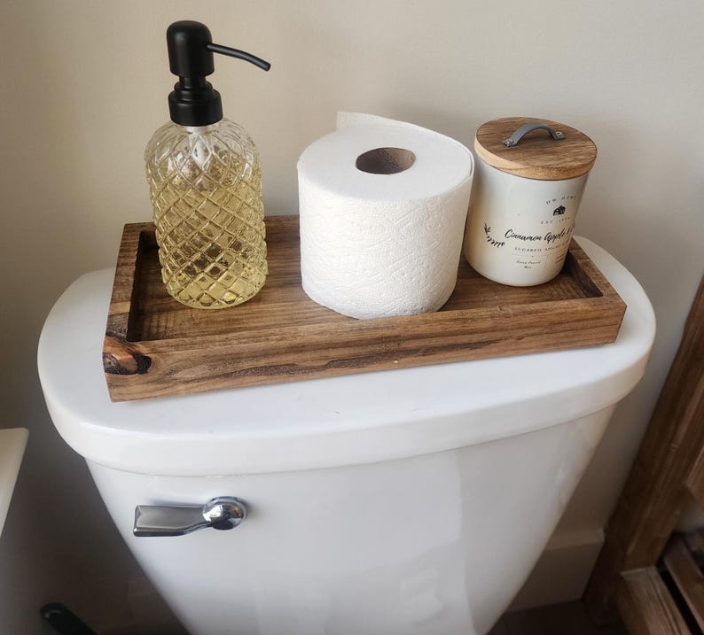 Farmhouse Accent Tray Bathroom Storage Organizer Box Cosmetic Display ...
