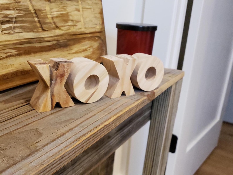 Wooden XOXO Shelf Display Farmhouse Style Valentine Gift, Hugs and ...
