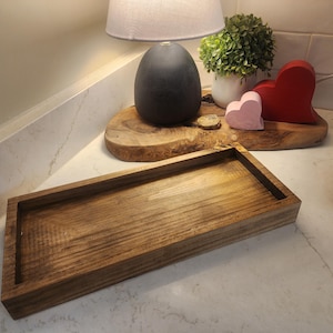 Bathroom Organizer Tray Farmhouse Collection Natural Wood Construction Premium Storage Solution Custom Size Options Perfect Vanity Display Essential Home Decor Beautiful Design Elements Rustic Style Details Elegant Storage System