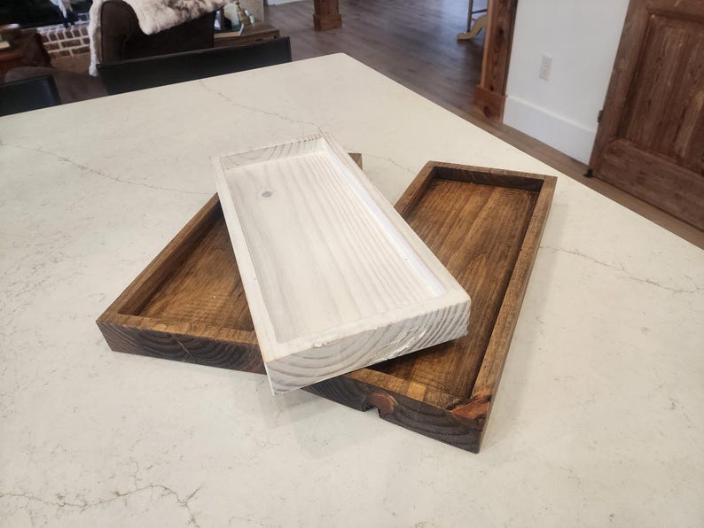 Rustic Vanity Tray Natural Wood Construction Farmhouse Style Display Box Premium Storage Collection Custom Size Options Perfect Bathroom Organization Essential Home Decor Beautiful Cosmetic Display Elegant Storage Solution Premium Quality