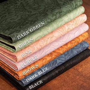 Women Embossed PU Leather Portfolio, Personalized Leather Portfolio with Zipper, A4 Notepad Holder, Organizer Folder, Gifts for Her/Mom