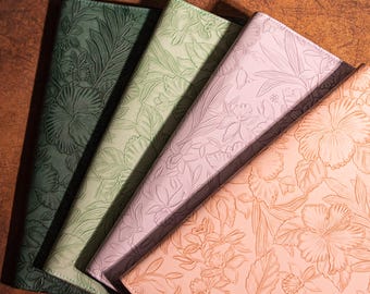 Personalized Leather Portfolio with Zipper,Women Embossed PU Leather Portfolio, A4 Notepad Holder,Custom Folio,Christmas Gifts,Gift for her