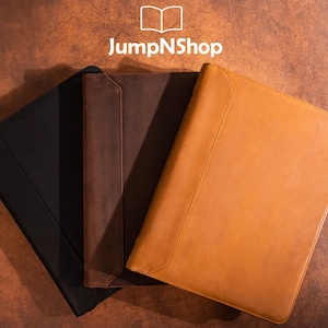 Portafolio de cuero genuino para hombres, portafolio de anillas, portafolio de cuero personalizado, soporte para bloc de notas A4, funda para iPad, regalos de Navidad, regalos