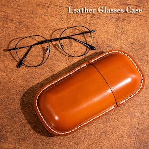 Genuine Leather Glasses Case, Cow Sunglasses Protector, Vintage Leather Pencil Holder, Gift for Her/Him, Christmas Gifts