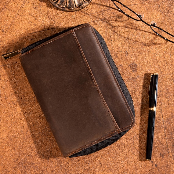 Personalization Genuine Leather Pen Case, Travel Pen Storage Pouch,Fountain Pen Case,Pencil Bag, Pen Organizer Storage Holder,Christmas Gift