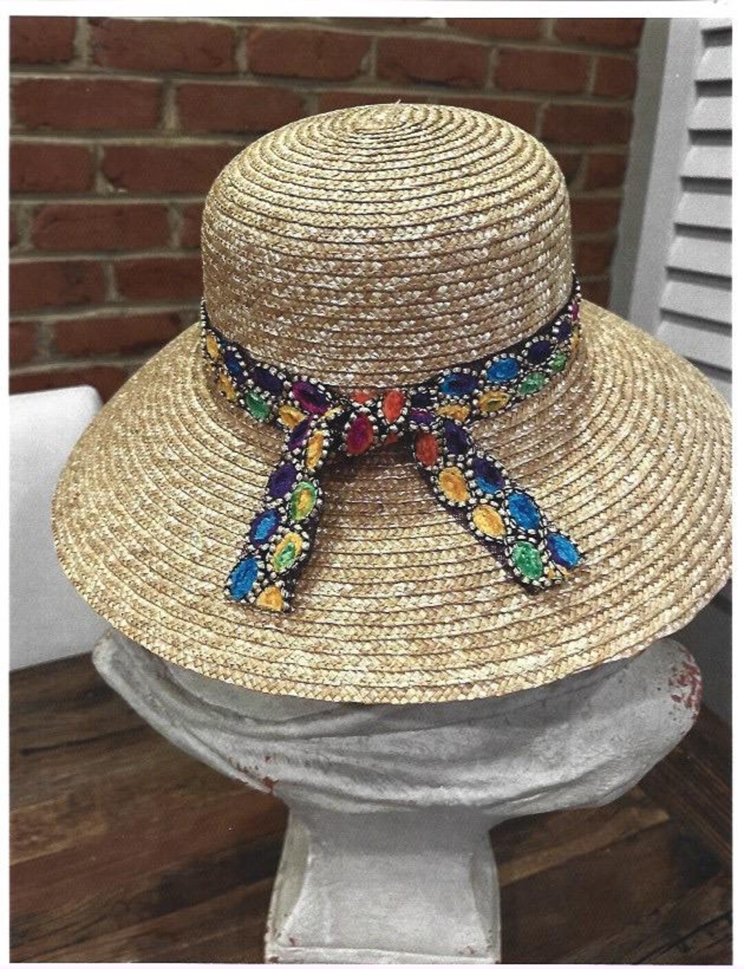 Natural Hand Braided Straw Hat. custom Made in Charleston With Multi ...