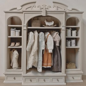 1:6 Vintage Boutique Schrank Set Miniatur Puppenhaus Möbel