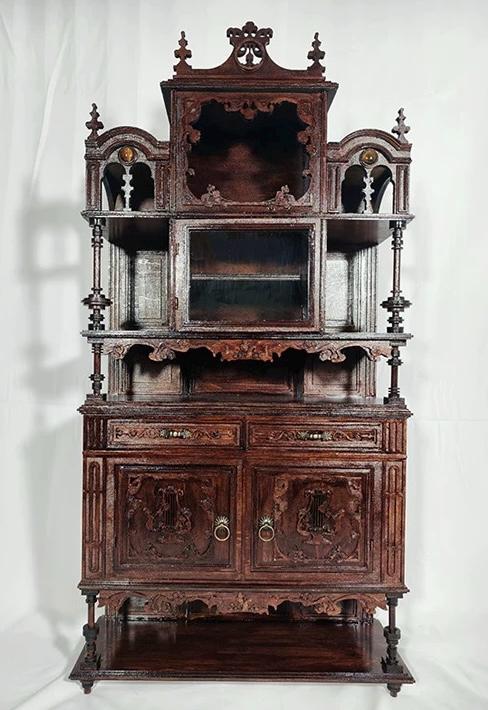 アート・デザイン・音楽 The Collector's Cabinet and Miniature Ivory drawer decoration after a composition by Bernard