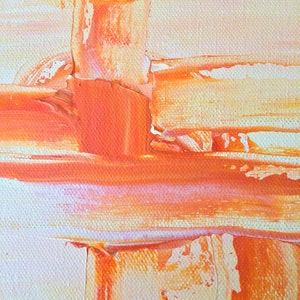 Abstract contemporary art modern painting in pastel coral and bold orange image 5