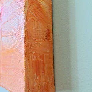 Abstract contemporary art modern painting in pastel coral and bold orange image 4